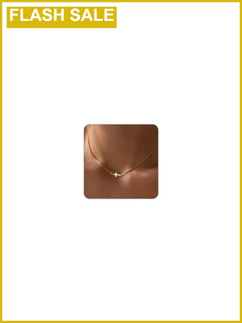 14K Gold Plated Cross Choker Necklace